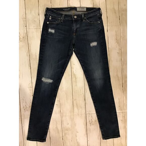 AG-ED Denim Adriana Goldschmied Legging Ankle Super Skinny Ankle 28R - Picture 1 of 6